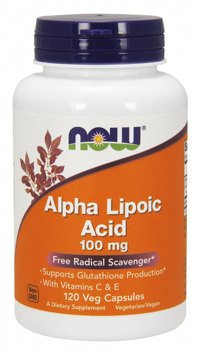 NOW Foods Alpha Lipoic Acid with Vitamins C & E, 100mg - 120 vcaps - Health and Wellbeing at MySupplementShop by NOW Foods