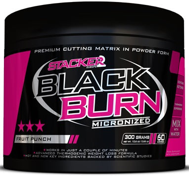 Stacker2 Europe Black Burn Micronized- 300 grams - Fruit Punch - Slimming and Weight Management at MySupplementShop by Stacker2 Europe