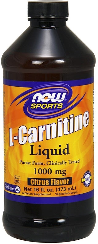 NOW Foods L-Carnitine Liquid, 1000mg Citrus Flavor - 473 ml. - Amino Acids and BCAAs at MySupplementShop by NOW Foods