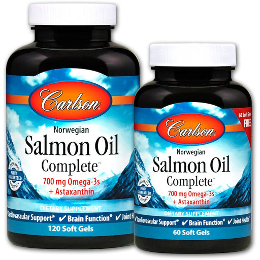 Carlson Labs Norwegian Salmon Oil Complete - 120 + 60 softgels - Omegas, EFAs, CLA, Oils at MySupplementShop by Carlson Labs