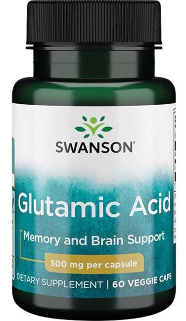 Swanson Glutamic Acid, 500mg - 60 vcaps - Amino Acids and BCAAs at MySupplementShop by Swanson