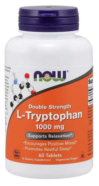 NOW Foods L-Tryptophan, 1000mg Double Strength - 60 tabs - Amino Acids and BCAAs at MySupplementShop by NOW Foods