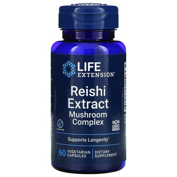 Life Extension Reishi Extract Mushroom Complex - 60 vcaps - Health and Wellbeing at MySupplementShop by Life Extension