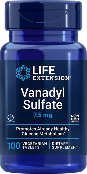 Life Extension Vanadyl Sulfate, 7.5mg - 100 vegetarian tabs - Vitamins & Minerals at MySupplementShop by Life Extension