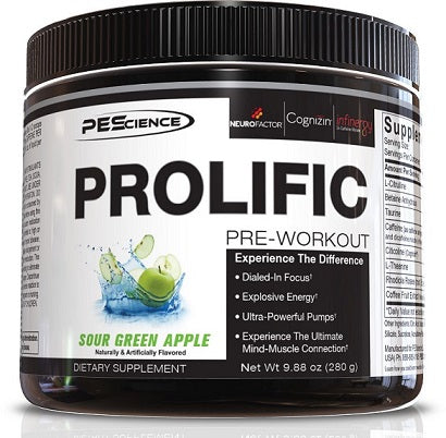 PEScience Prolific, Sour Green Apple - 280 grams - Default Title - Pre & Post Workout at MySupplementShop by PEScience