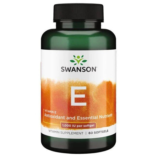 Swanson Vitamin E, 1000 IU - 60 softgels - Vitamins & Minerals at MySupplementShop by Swanson