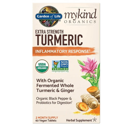 Garden of Life Mykind Organics Extra Strength Turmeric - 60 vegan tabs - Digestive Health, Fiber at MySupplementShop by Garden of Life