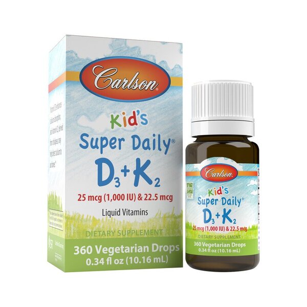 Carlson Labs Kid's Super Daily D3 + K2 - 10 ml. - Vitamins & Minerals at MySupplementShop by Carlson Labs