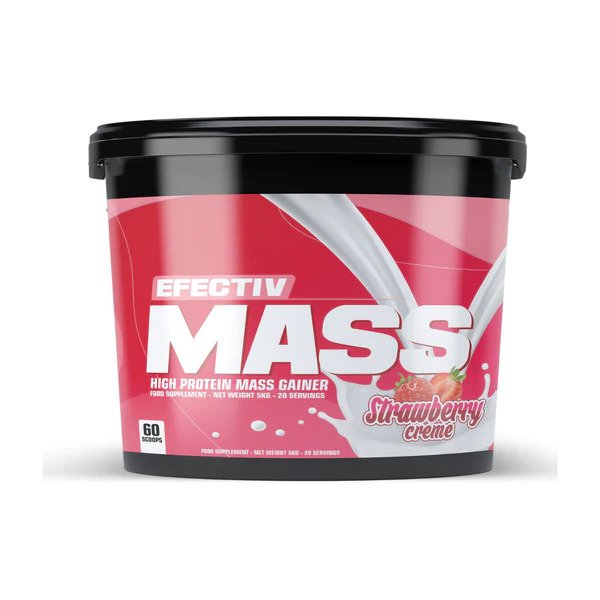 Efectiv Nutrition Mass Strawberry Creme - Weight Gainers & Carbs at MySupplementShop by Efectiv Nutrition