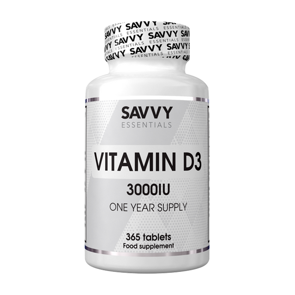 Savvy Essentials Vitamin D3 3000iu - 365 Tablets - Vitamin D Supplement at MySupplementShop by Nxt Nutrition