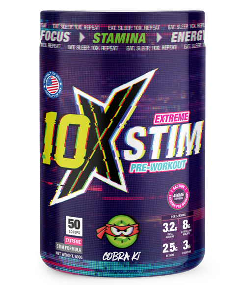 10X Athletic STIM 600g - Cobra Ki - Pre Workout at MySupplementShop by 10X Athletic